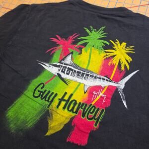Guy Harvey Long Sleeve Tee Black Large Graphic